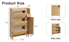 Modern minimalist storage cabinet, Japanese rattan shoe cabinet, bed