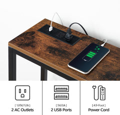 Industrial Console Table with Power and USB