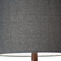 59" Natural Solid Wood Floor Lamp With White Linen Drum Shade