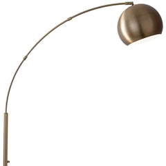 78" Brass Metal Arc Floor Lamp With Brass Metal Bowl Shade