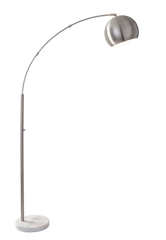 78" Brass Metal Arc Floor Lamp With Brass Metal Bowl Shade