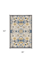 2' X 3' Ivory Southwestern Hand Tufted Area Rug