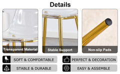 Modern minimalist transparent dining chair, plastic chair, armless