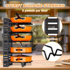 Pot Organizer Rack 8 Tiers Pots And Pans Organizer, Pot Lid Organizer