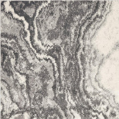 5inchesx8inches Ivory Grey Machine Woven Marble Indoor Area Rug