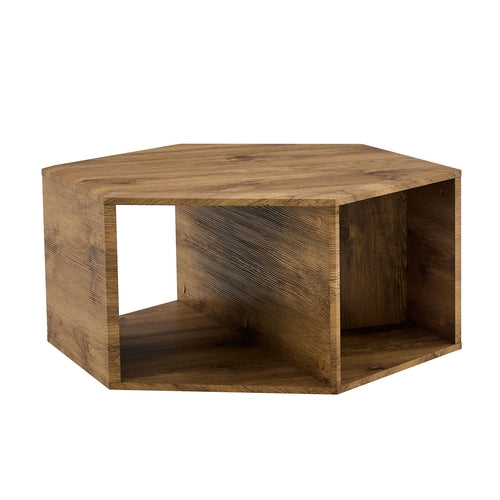 Hexagonal MDF Coffee Table with Characteristic Pattern Stickers and