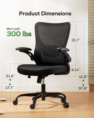 Office Chair Ergonomic Desk Chair with 3 Ways PU Armrests and