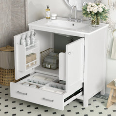 30  Gray Bathroom Vanity With Single Sink, Combo Cabinet Undermount