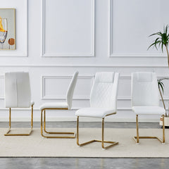 Modern dining chairs, dining room chairs, and golden leg cushioned