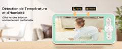 BOIFUN 2K 5" Baby Monitor Camera,  360° Rotation with Phone App, Colorful Night Lights,Motion Monitoring, Automatic Tracking
