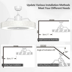 23 Inch Ceiling Fan with LED Light and Remote Control