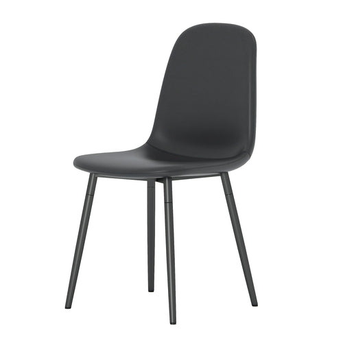 Modern Minimalist Black Dining Chair Set - Four Chairs, Upholstered
