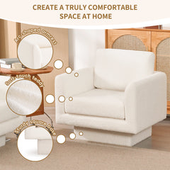 360° Modern Swivel Accent Chairs set of 2,30" W Teddy Sherpa Round
