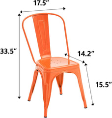 Metal Dining Chair Farmhouse Tolix Style for Kitchen Dining Room Café