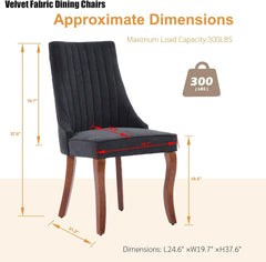 Velvet Dining Chairs Set of 4,Comfy Fabric Upholstered Accent Chairs