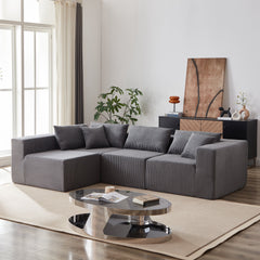 104-Inch Corduroy Modular L Shaped Sectional Sofa,Luxury Floor Couch