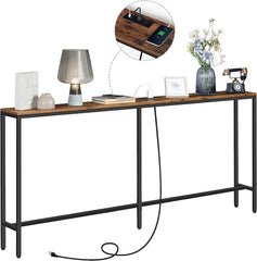 Industrial Console Table with Power and USB