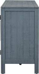 Modern Rustic Wood Buffet Sideboard with Metal Handles, 3 Doors Coffee