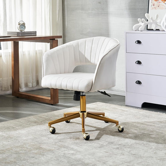 Home Office Chair Swivel Velvet Desk Chair, Vanity Chair with 360