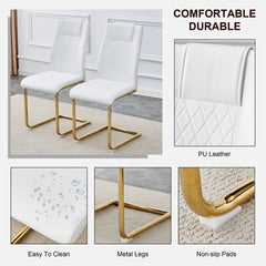 Modern dining chairs, dining room chairs, and golden leg cushioned