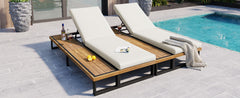 Outdoor Chaise Lounge Chair Set of 2 with 5-Position Adjustable