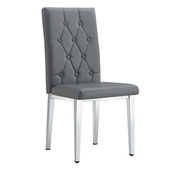 4 piece set of gray armless dining chairs brings a touch of elegance