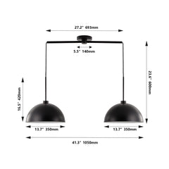 Industrial Modern Black Double Pendant Light – Adjustable Ceiling