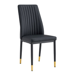 A set of 4 dining chairs, black dining chair set, PU material high