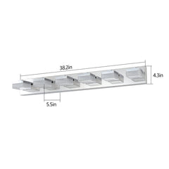 Modern 6-Light Chrome LED Vanity Mirror Light Fixture For Bathrooms