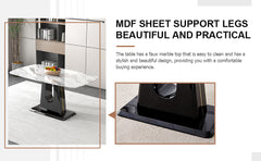 Table and chair set, modern and minimalist dining table, imitation