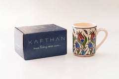 Set of 4 Handmade in Türkiye Ceramic Botanical Mugs - 9 Styles