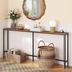 Industrial Console Table with Power and USB