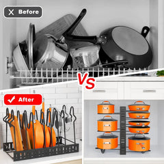 Pot Organizer Rack 8 Tiers Pots And Pans Organizer, Pot Lid Organizer