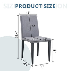 Exquisite Light Gray Linen-Cotton Dining Chairs Set of 4, Simple and