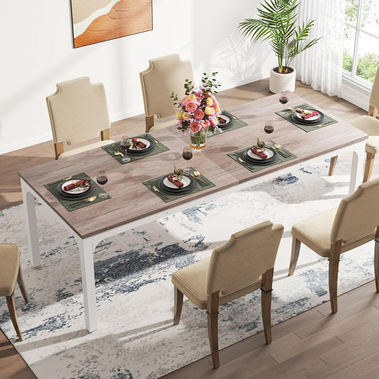 Dining Table for 6-8 People, 78-Inch Large Narrow Long Rectangular