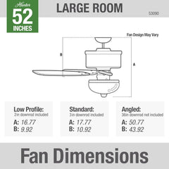 Fan Company 53090 Builder Deluxe Indoor Ceiling Fan with LED Light and