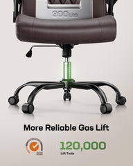 Executive Office Chair with Flip-Up Armrests,Pu Leather Ergonomic Desk