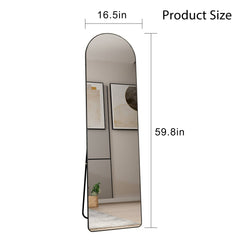 Arched Full Length Mirror with Aluminum Alloy Frame for Bathroom,