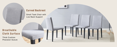 Table and chair set.71*35.4 inch Wooden And Black Spliced Dining Table