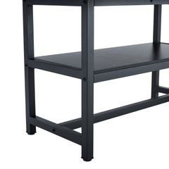Table and chair set.71*35.4 inch Wooden And Black Spliced Dining Table
