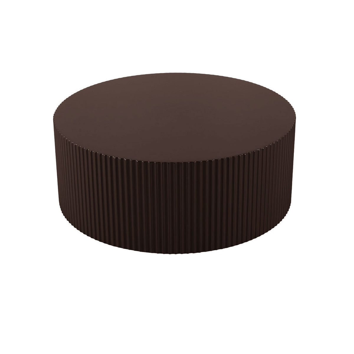 Artisanal Round MDF Coffee Table with Handcrafted Relief and Stunning