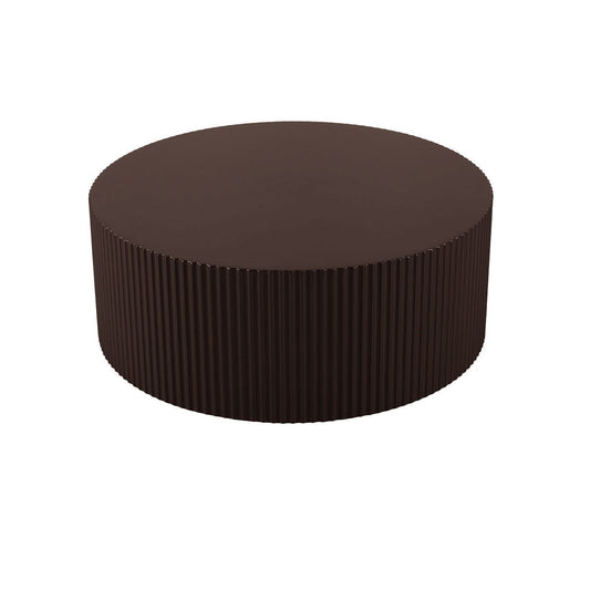 Artisanal Round MDF Coffee Table with Handcrafted Relief and Stunning