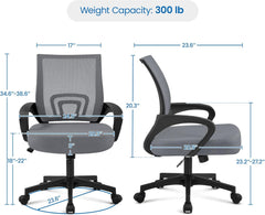 Office Chair Mid Back Executive Task Swivel Rolling Gaming Lumbar