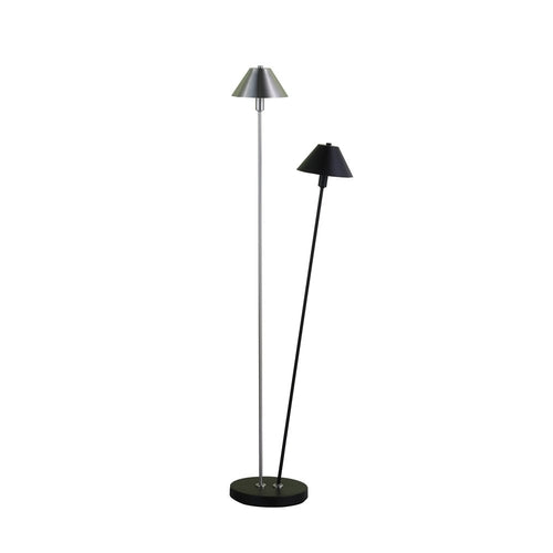 48" Black And Silver Two Light LED Novelty Floor Lamp With Black And