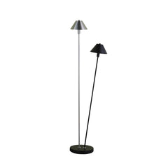 48" Black And Silver Two Light LED Novelty Floor Lamp With Black And