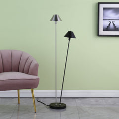 48" Black And Silver Two Light LED Novelty Floor Lamp With Black And