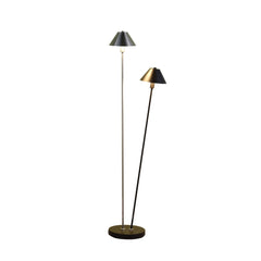 48" Black And Silver Two Light LED Novelty Floor Lamp With Black And