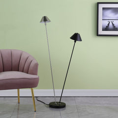 48" Black And Silver Two Light LED Novelty Floor Lamp With Black And