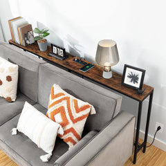 Industrial Console Table with Power and USB
