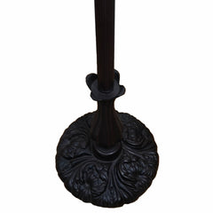 62" Brown And White Floor Lamp With White Glass Bowl Shade